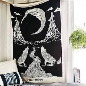Urban outfitters wolf and moon tarot tapestry